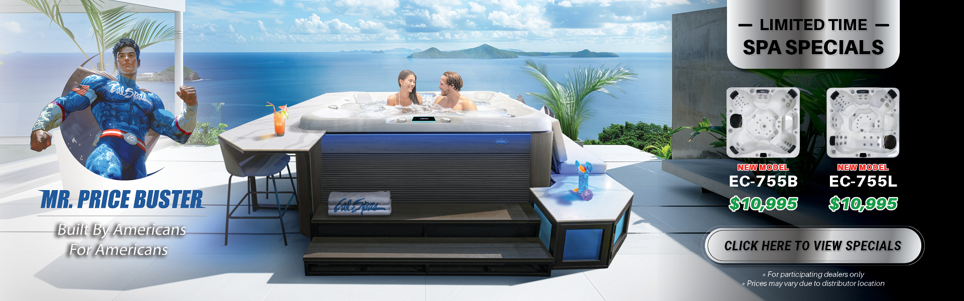 Calspas hot tub being used in a family setting - Oceanview