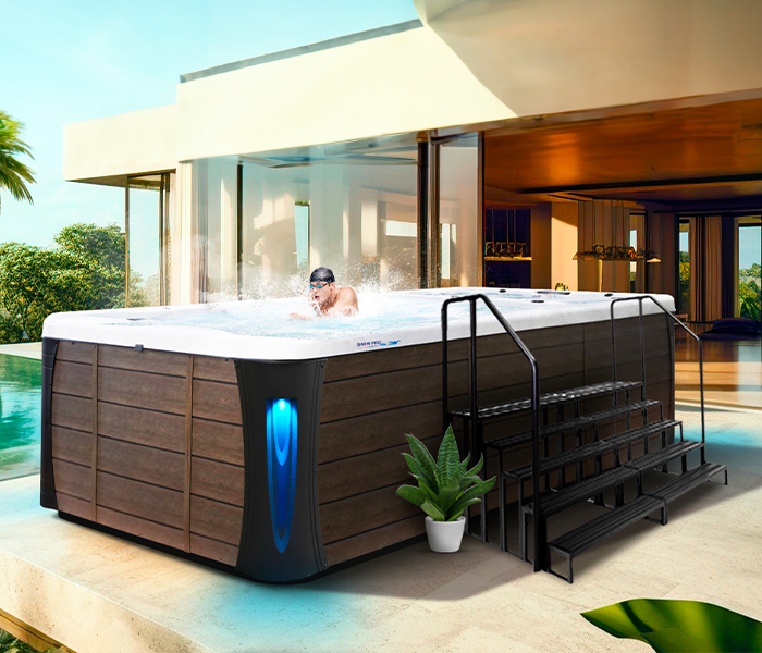 Calspas hot tub being used in a family setting - Oceanview