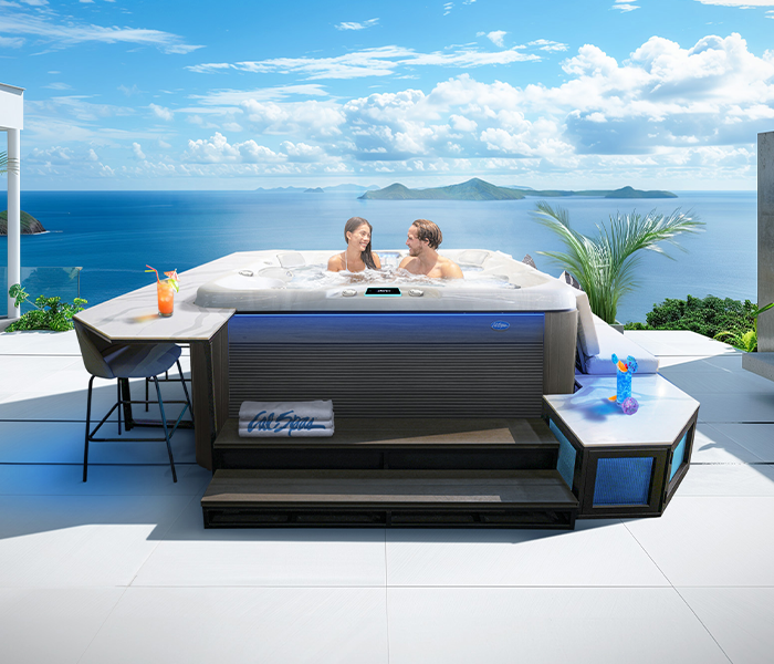 Calspas hot tub being used in a family setting - Oceanview